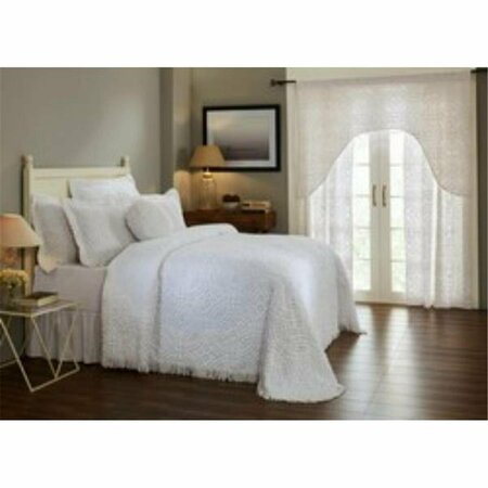 BETTER TRENDS Wedding Ring Collection Twin Size Bedspread, White BSWRTWWH